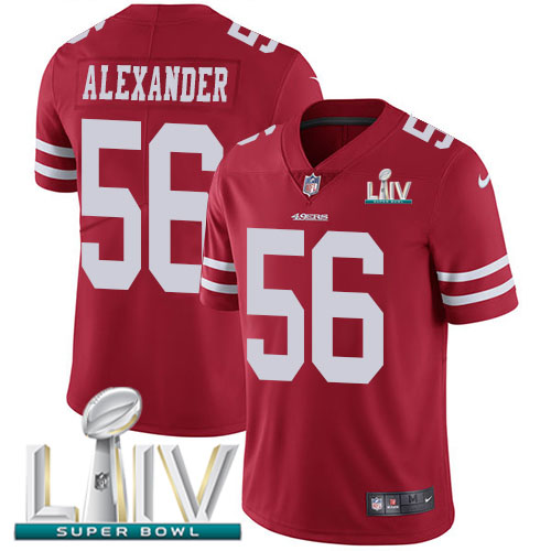 San Francisco 49ers Nike #56 Kwon Alexander Red Super Bowl LIV 2020 Team Color Youth Stitched NFL Vapor Untouchable Limited Jersey